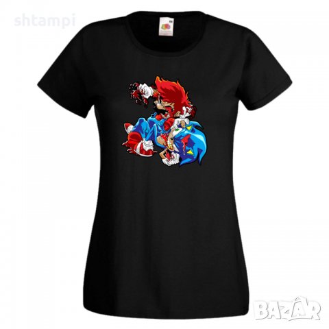 Дамска тениска Mario Zombie VS Sonic Zombie Игра,Изненада,Подарък,Празник,Повод, снимка 2 - Тениски - 37238635