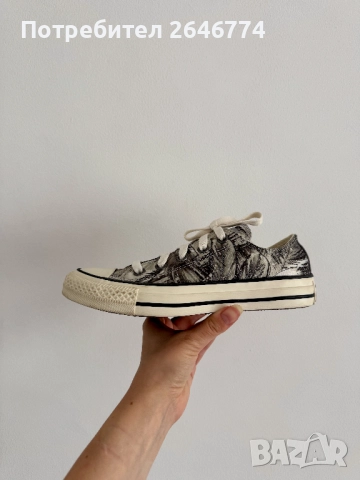 Converse Chuck Taylor All Star Low, бял/зелен цвят, размер 36., снимка 3 - Кецове - 52263402