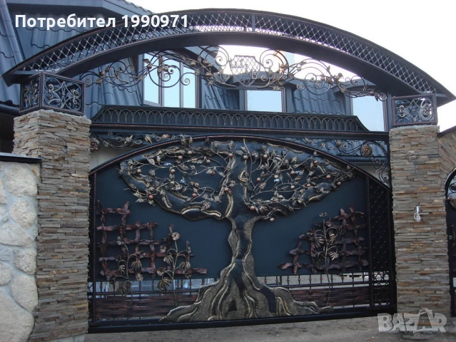 Порти, портали, врати, огради, парапети, ковано желязо, дърво.