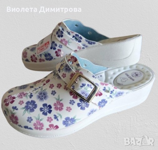  Дамски анатомични чехли на платформа на цветя, снимка 1 - Чехли - 39543627