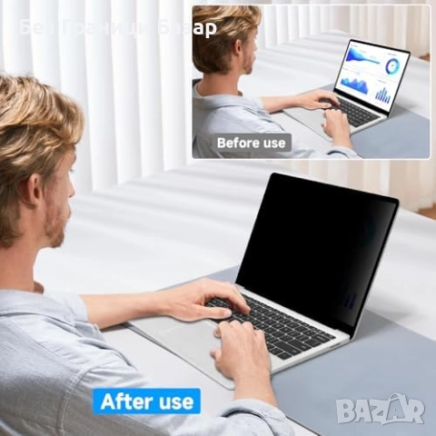 Ново Матово фолио против отблясъци и синя светлина лаптоп MacBook Air 13", снимка 5 - Други - 52158525