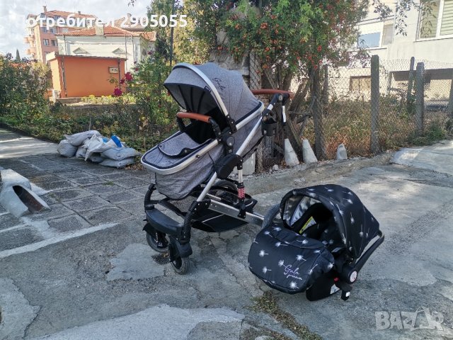 Бебешка количка Мони Гала с кошче за кола, снимка 18 - Детски колички - 42784193
