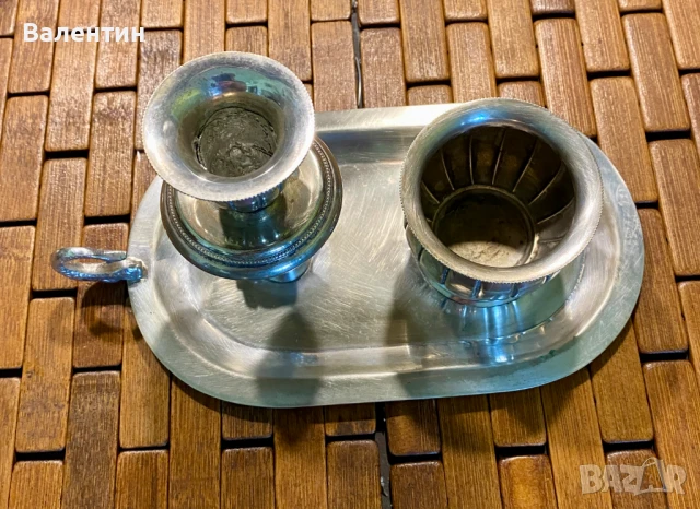 #1601# Свещник. Винтидж.от сплав от алпака, известна като „никелово сребро“. Щампа. От Холандия., снимка 2 - Други ценни предмети - 50474539