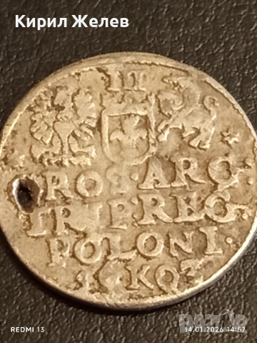 Сребърна монета 3 гроша 1603г. Сигизмунд трети Краков Полша за КОЛЕКЦИЯ 52632, снимка 5 - Нумизматика и бонистика - 53097043