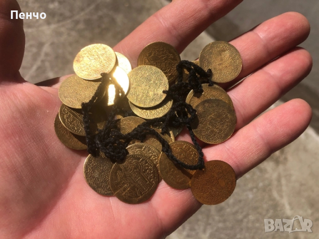 автентичен възрожденски накит за народна носия /гердан, пендари, позлата/, снимка 6 - Антикварни и старинни предмети - 51541364