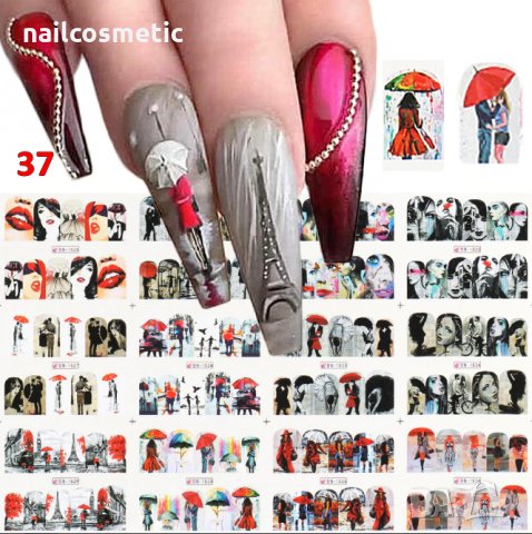 12 в 1 водни стикери за маникюр - есен, пеперуди, цветя, снимка 4 - Продукти за маникюр - 30170426