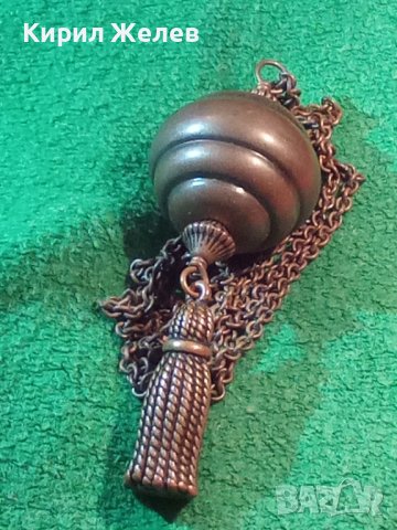 СТАРА ВИНТИДЖ АРТ ДЕКО МЕДНА МНОГО КРАСИВА ЕФЕКТНА ОГЪРЛИЦА КОЛИЕ МЕДАЛЬОН 27896, снимка 2 - Колиета, медальони, синджири - 37128313