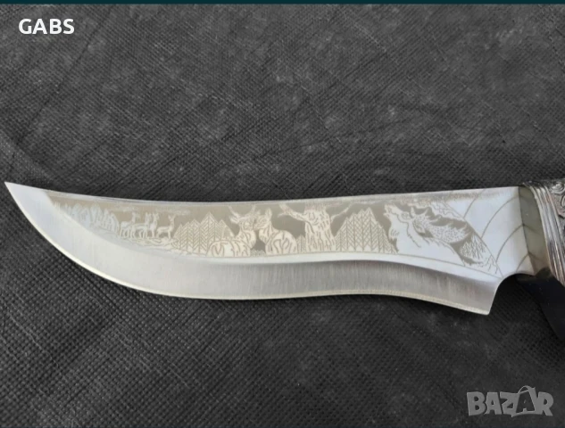 Колекционерски ловен нож с поставка-два модела, снимка 4 - Ножове - 50673139