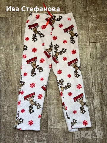 меко топло висока талия полар поларени ново коледно елени еленчета универсален размер  долнище