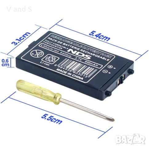 Батерия за Nintendo DS, 850mAh акумулаторна литиево-йонна батерия Комплект инструменти за Nintendo , снимка 5 - Nintendo конзоли - 52860455