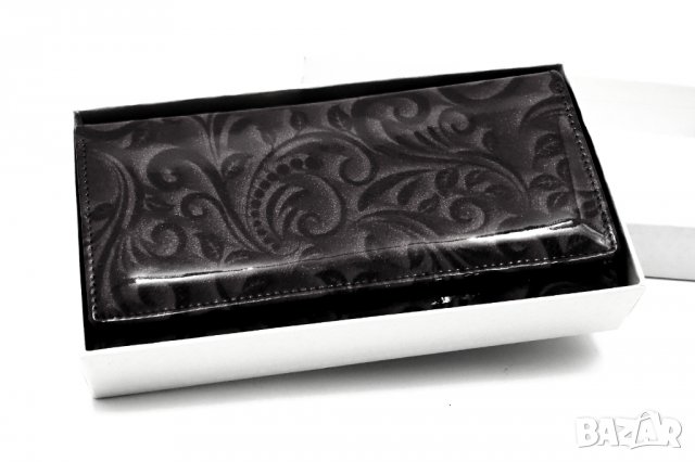  Страхотно  червено дамско портмоне естествена кожа, лак, перфектен подарък, снимка 7 - Портфейли, портмонета - 26925854