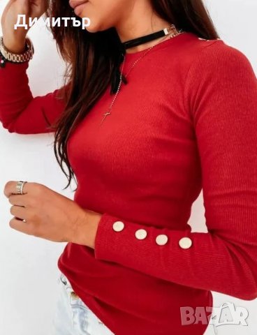 Нова дамска блуза с копчета, снимка 2 - Блузи с дълъг ръкав и пуловери - 35474226