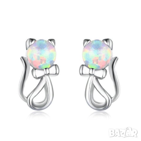 Обеци, котета с опали