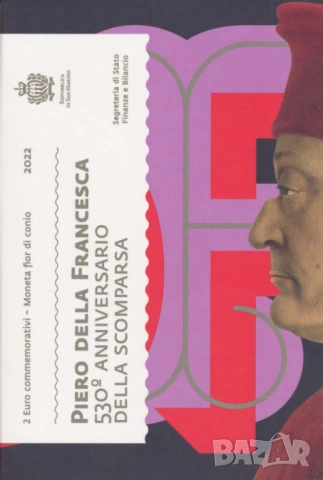 САН МАРИНО 2 евро 2022 Пиеро дела Франческа, снимка 3 - Нумизматика и бонистика - 53969952