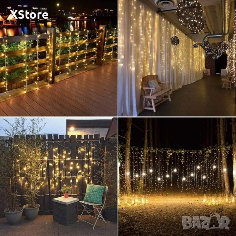 Коледна завеса от лампички , снимка 11 - Други - 51916473