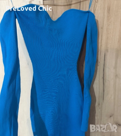 Синя дълга рокля , снимка 2 - Рокли - 52643497