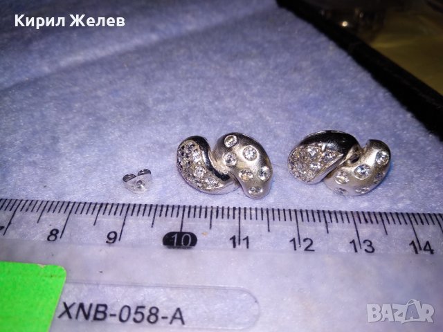 РАЗКОШНИ СРЕБЪРНИ СКЪПОЦЕННИ ФЕШЪН АРТ ОБЕЦИ СРЕБРО 925 с БЯЛА ПОЗЛАТА и ЦИРКОНИ 34420, снимка 4 - Обеци - 39665867