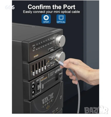 Кабел 2-метра Оптичният към 3,5 мм, снимка 6 - Друга електроника - 53884099