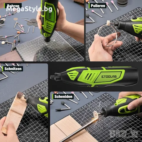 Мултифункционален ротационен инструмент ETOOLAB, 200W (Мини шлайф с 129 аксесоара), снимка 5 - Други инструменти - 55947163