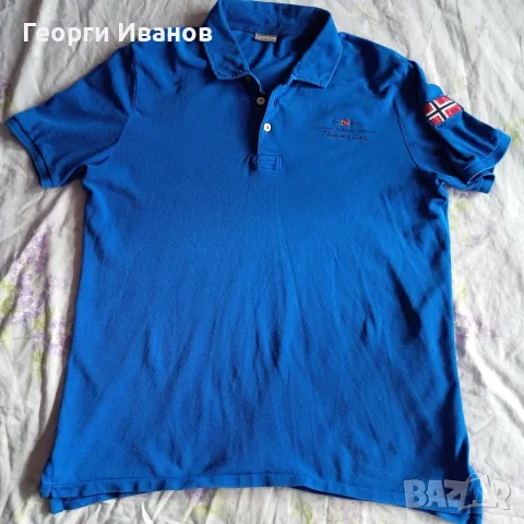 %!SALE!% КАТО НОВ NAPAPIJRI XL ОРИГИНАЛЕН поло-шърт тениска с яка Напапиири Cobalt Blue Polo Shirt