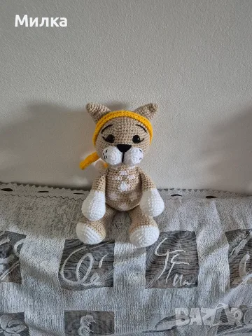 Ръчно изработена играчка - Котка, снимка 3 - Плюшени играчки - 55523043