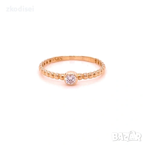 Златен дамски пръстен 1,04гр. размер:56 14кр. проба:585 модел:38800-1