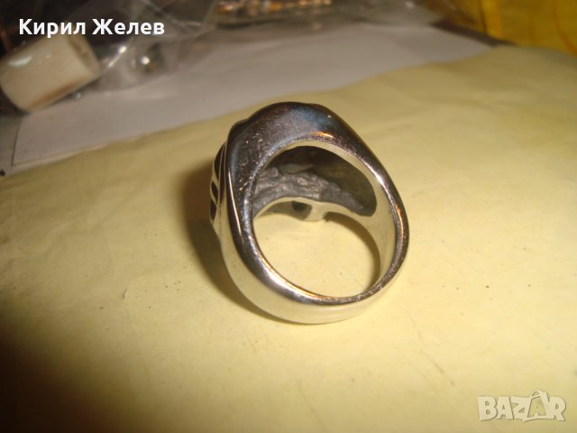 НЕО - ГОТИЧЕСКИ ПРЪСТЕН МАСИВНА ОКСИДИРАНА НЕРЪЖДАЕМА СТОМАНА ХЕВИ-МЕТЪЛ СТИЛ 24999, снимка 3 - Пръстени - 34424309