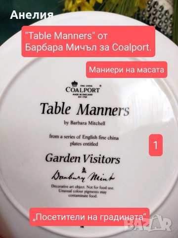 6 чинии за стена Coalport Англия , снимка 3 - Декорация за дома - 54233352