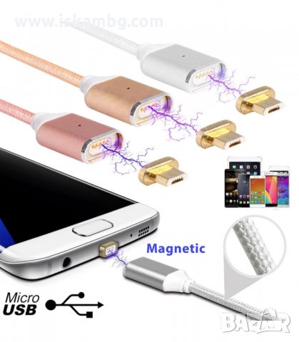 МАГНИТНО USB ЗАРЯДНО УСТРОЙСТВО ЗА ТЕЛЕФОНИ - код 1767, снимка 9 - USB кабели - 33981974