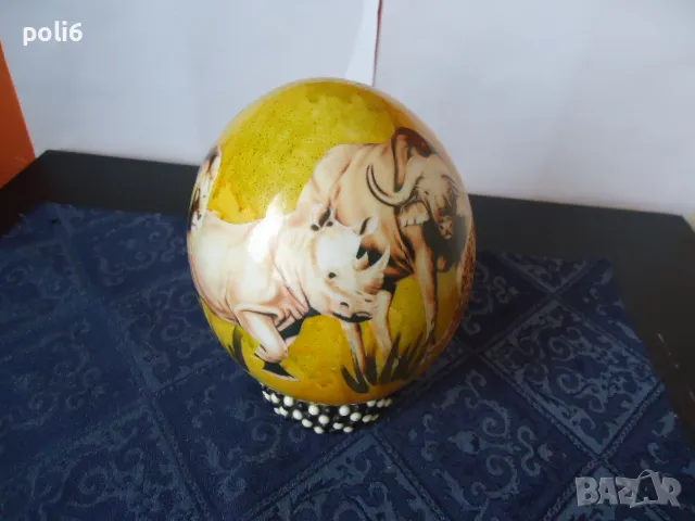 щраусово яйце от Африка, снимка 5 - Декорация за дома - 48675444