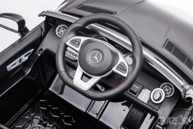 Акумулаторен КОЛА Licensed Mercedes Benz SLC300 12V с меки гуми с Кожена седалка, снимка 11 - Детски велосипеди, триколки и коли - 37014565
