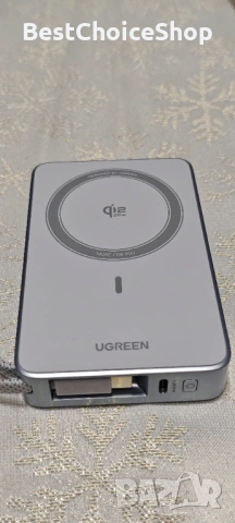  Ugreen Model: PB773. MagFlow за MagSafe Power Bank  Qi2 25W безжично бързо зареждане, снимка 5 - Външни батерии - 53149526
