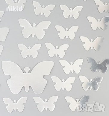 12 бр Пеперуди Огледални акрилни стикери декорация за стена и мебел pvc, снимка 2 - Други - 38209286