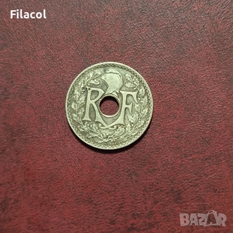 Франция 25 сантима 1919 година, снимка 2 - Нумизматика и бонистика - 52916011