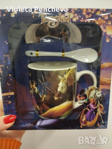 Чаша порцелан с лъжичка и капаче - анимация, снимка 3 - Сервизи - 52377537