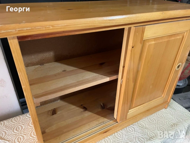 Дървен шкаф масив с плъзгащи врати Шкаф за кухня, хол или офис, снимка 2 - Шкафове - 54176321