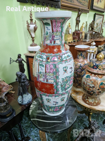 Прекрасна голяма много красива антикварна китайска порцеланова ваза 