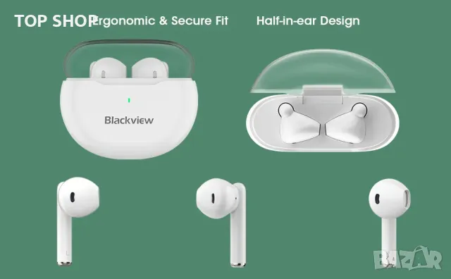 Висококачествени слушалки Blackview AirBuds 6 Bluetooth, снимка 4 - Bluetooth слушалки - 48804592