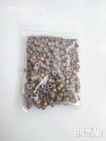 Микро капси за поставяне на коса/екстеншъни, със силикон, 100бр., снимка 5 - Аксесоари за коса - 48405102