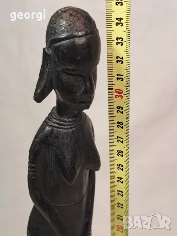 африканска абаносова статуетка 22/3, снимка 6 - Статуетки - 49199541