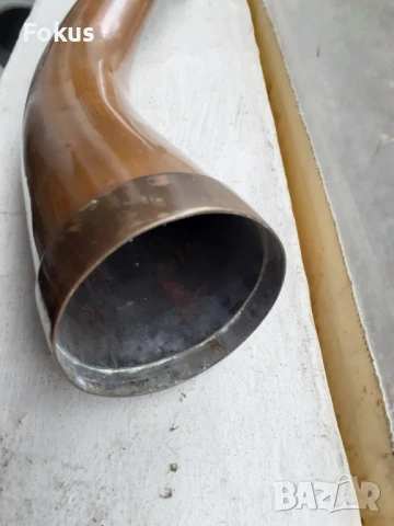 Страхотен голям масивен меден рог - бакър - Уникат, снимка 3 - Антикварни и старинни предмети - 50978479