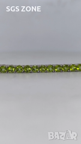 СРЕБЪРНА ГРИВНА 925 С НАТУРАЛЕН ПЕРИДОТ, снимка 15 - Гривни - 52709167