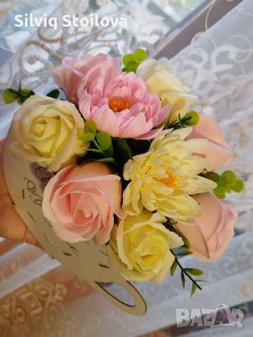 Чаши със сапунени цветя, снимка 4 - Подаръци за жени - 39594441