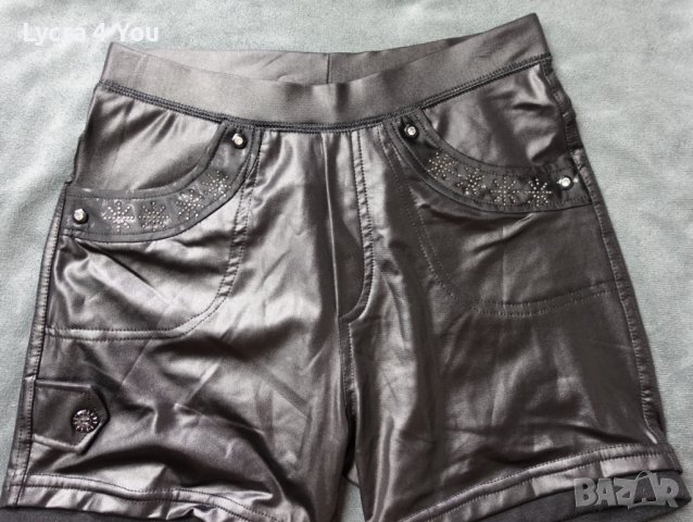 S/M къси черни кожени панталонки, снимка 7 - Къси панталони и бермуди - 37923670