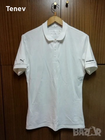 Puma Porsche Design Polo оригинална бяла мъжка поло тениска фланелка Пума Порше 