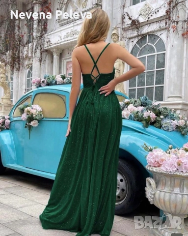 Официална зелена рокля , снимка 3 - Рокли - 54178384