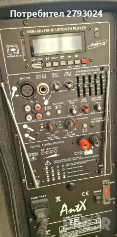 Караоке тонколона PS15-2U LED AntX, снимка 3 - Тонколони - 52480003