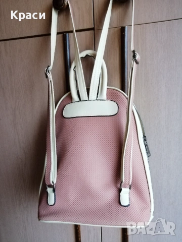 Малка розова кожена раничка Loretta , снимка 5 - Раници - 53355482