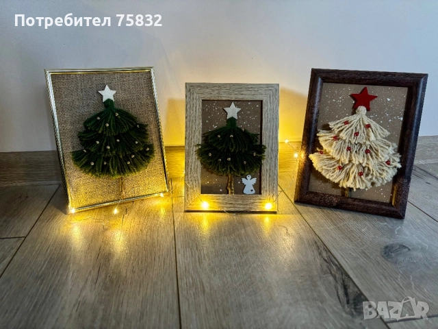 🎄Коледни елхички в рамка🎄, снимка 5 - Декорация за дома - 52531414