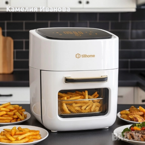 Електрически фритюрник с горещ въздух,обем 15 л., таймер + touch-screen, снимка 3 - Съдове за готвене - 52068818